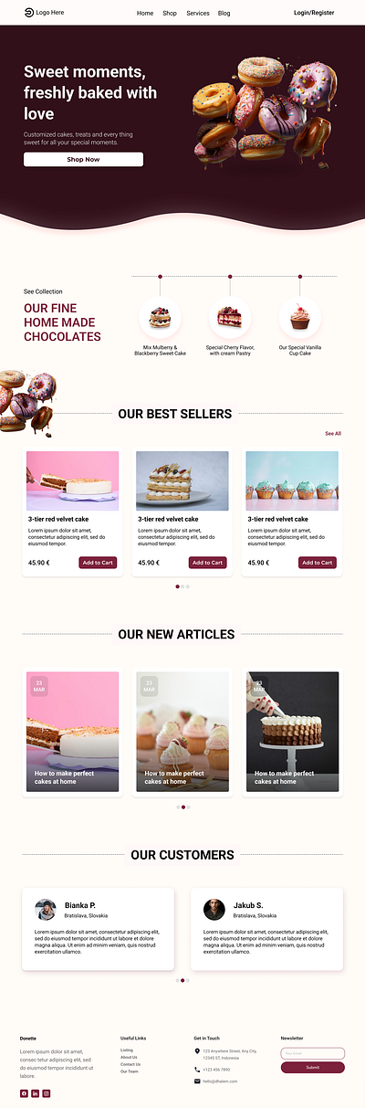 Bakery website design by Ali Layyes on Dribbble