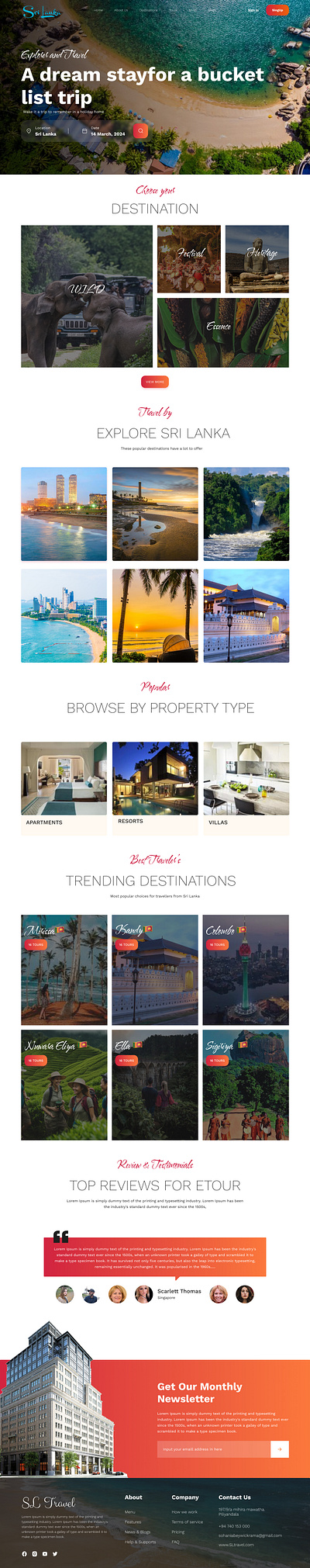 Tourism Website Sri Lanka branding design figma graphic design home page sri lanka tourism travellnspiration typography ui ux waanderlust web site