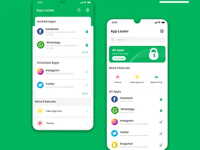 APP LOCKER APP UI/UX app ui app uiux design graphic design logo mobile app mobile design ui ux vector