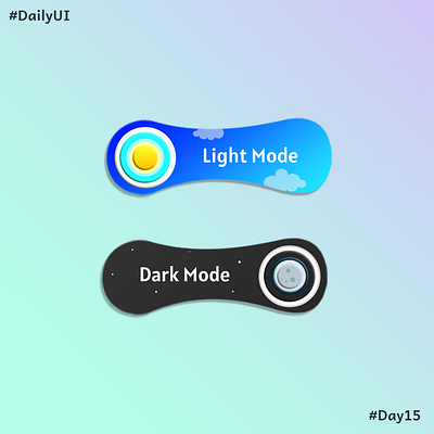 Light and Dark Mode Button UI Design button dark mode design graphic design light mode photoshop ui