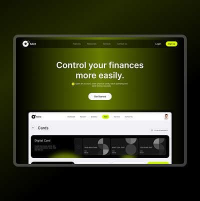Mint - Finance SAAS design dashboard design figma finance product design ui uiux ux