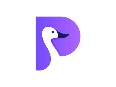 Letter P and Duck logomark (unused for sale) animal logo app app logo brand identity branding design duck logo food graphic design letter logo letter mark letter p logo logo mark logosohel meet modern logo p logo tech