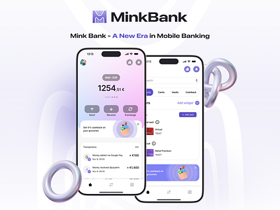 MinkBank - Mobile Banking. FinTech Product Case Study. 2024 applicaton finance fintech ios mobile paypal revolut ui ux wise