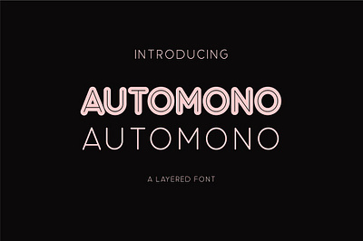 Automono Fonts alphabet book brand clean design family graphic italic layer layered layered font logo simple text thin font title typo