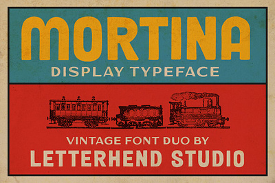 Mortina Font Duo - Display Typeface bold font ephemera font bundle font duo label font old school font packaging retro font signage font thin font vintage font vintage font duo