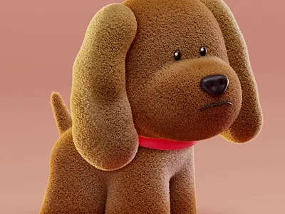 character concept 3d animation c4d character concept dog fur graphic design motion graphics