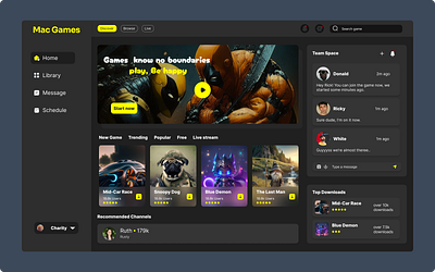 Gaming Dashboard app design design figma gaming dashboard graphic design mobile app design ui uiux user interface