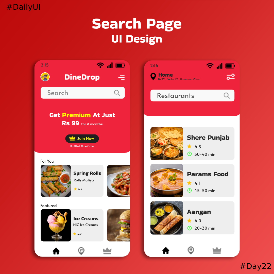 Search Page UI of a Food App by Aditya Nair on Dribbble