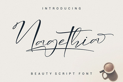 Nagethia Font display font font handwritten font modern font script font