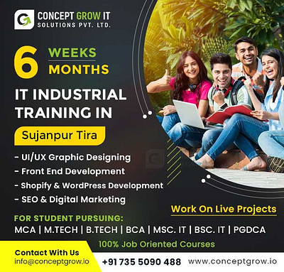 6-Week/Month IT Industrial Training in Sujanpur Tira 3d animation best it industrial training branding graphic design it industrial training logo motion graphics sujanpur tira ui