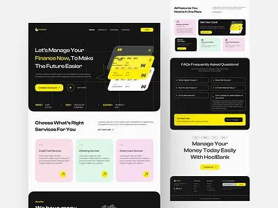 Finance Website banking banking website black cards clean design e card finance finance landing page landing page landing page design modern design ui ui design uiux ux design website design white