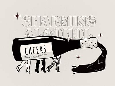 Charming alcohol 👀 branding design illustration logo
