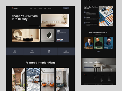 Interior design concept - landing page architectures bold chair detail elegant home home page interior design landing page minimalist riad room sofa stylish table ui uiux ux web web design