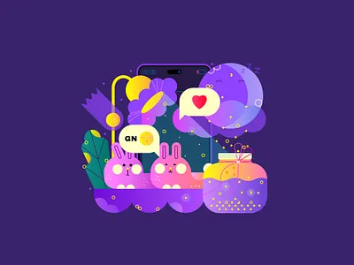 Good night! cloud flower jar lamp star