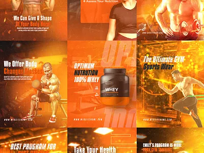 Gym, Fitness | Social Media advertising banner branding design design social fitness graphic design gym illustration ui web banner