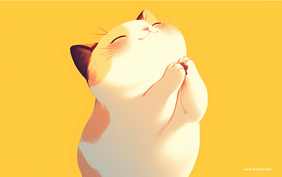 Praying Cat cat design digital asset illustration minimal serene smile smiling yellow