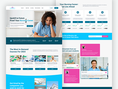 Nursing Institute Website Design design design concept figma home page landing page nursing institute ui ux