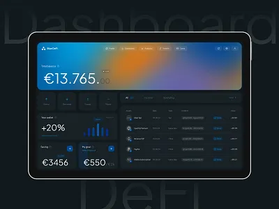 Blue DeFi branding clean dashboard defi design graphic design illustration logo minimal typography ui vector
