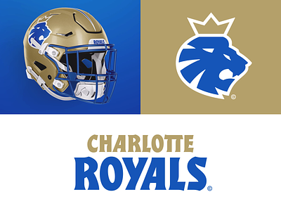 12/32 – Charlotte Royals branding charlotte design football graphic design illustration king lion logo north carolina royal sports sports branding typography