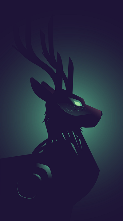 🦌 adobeillustrator animal cyberpunk deer design illustration light robot stag vector