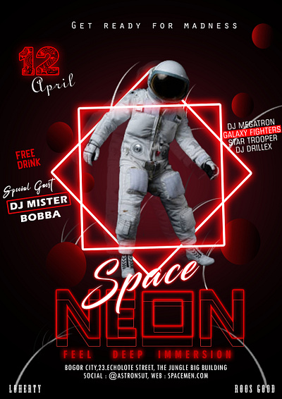 Dj poster with electro feel and shiny light branding graphic design motion graphics