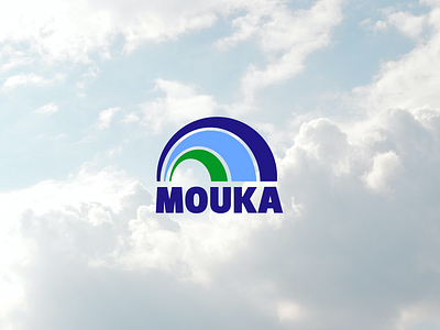 Mouka (Mattress Company Logo Redesign) africa logo african company aurora borealis clouds consumer goods corporate logo geometric font lifestyle mattress mattress logo modern typeface mouka nigerian designer rainbow rest sleep