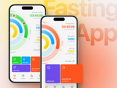 Fasts — Fasting app activity app fasting fitness health interface ios rings ui water weight loss