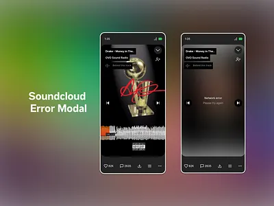 Soundcloud Error Modal app error page design error page modal mobile design music app design soundcloud soundcloud error page modal uiux