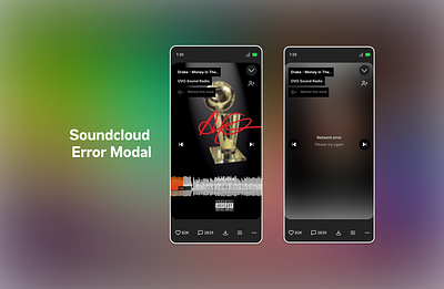 Soundcloud Error Modal app error page design error page modal mobile design music app design soundcloud soundcloud error page modal uiux