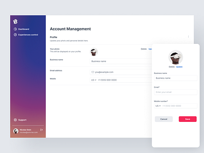 Internal tool Account Management app design graphic design ui ux