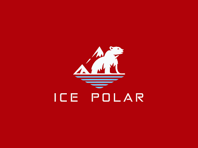 ICE POLAR LOGO animal antarctic antarctica bear beast big branding cold cool freeze frozen ice polar strength strong ui ux vector white winter
