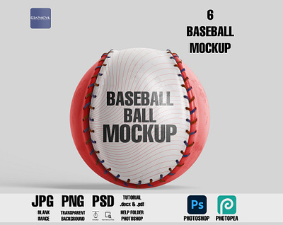 Dye sublimation Baseball Mockup ball mockup illustrator