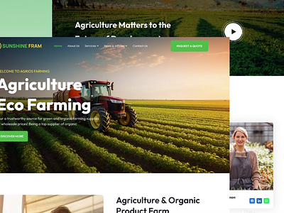 SUNSHINE FRAM | Farming Web Design branding design farm farming figma food fresh graphic design homepage ui ux web web page website