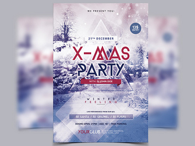 Xmas Party PSD Flyer christmas flyer background christmas flyer psd christmas flyer psd free christmas flyers templates free xmas party psd flyer free