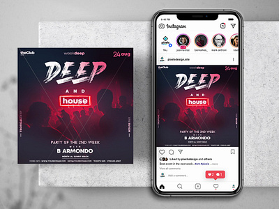 House Party Instagram Flyer Template house party flyer template free
