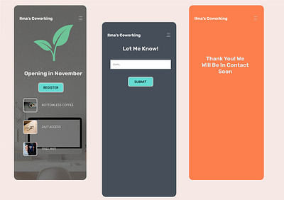 Co-Working Office Space app design ui