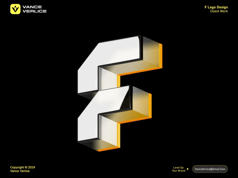 F Logo Concept from a recent client project 🖤💛 3d animation branding branding expert clean logo f logo graphic design logo logo branding logo design logo designer minimal logo modern logo motion graphics startup designer