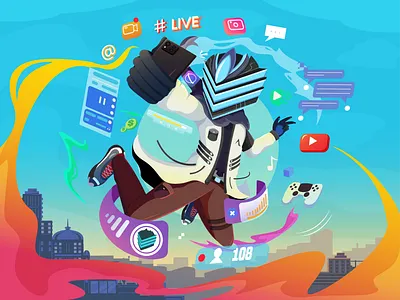 Cyber Mania app avatar game character game game streamer graphic design illustration phone ui vector