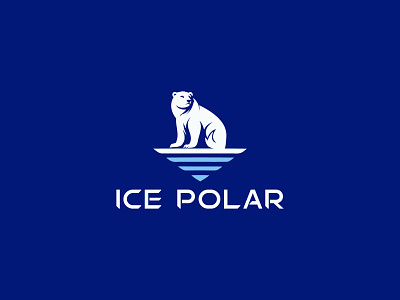 ICE POLAR LOGO animal animals antarctic antarctica bear beast big blue cold cool fat freeze frozen ice polar strength strong vector white winter
