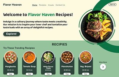Landing page design of Food Recipes website design food food recipe graphic design photoshop recipes ui webdesign website