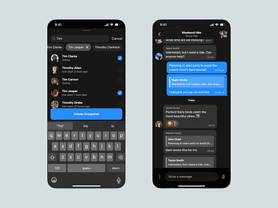 Groupchat app chat design group interface ios product design ui user interface ux