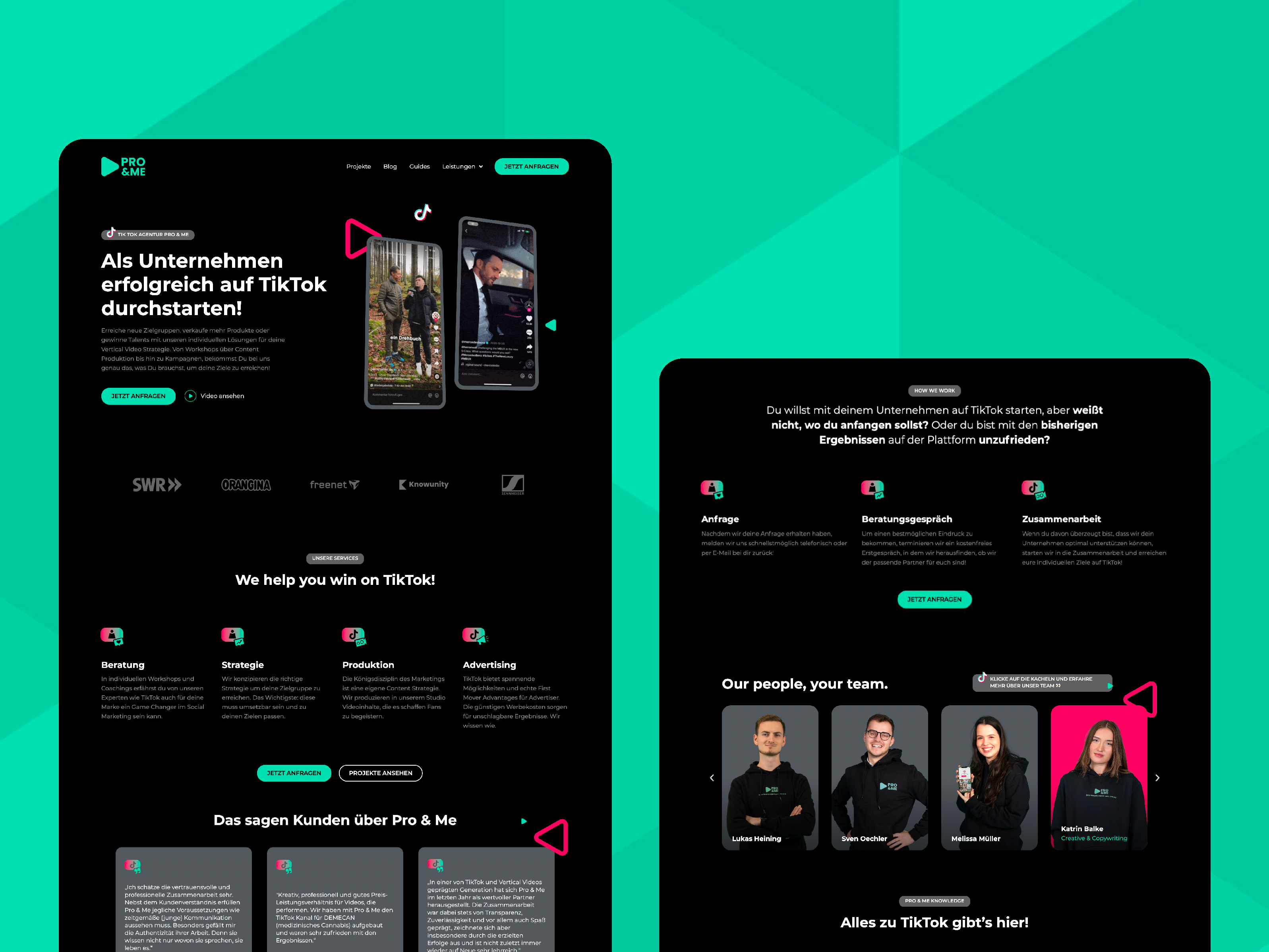 TikTok Agency Website B2B Focus b2b branding landing page responsive responsive design tiktok ui ux web agency web design
