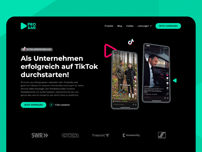 TikTok Agency Website B2B Focus b2b branding landing page responsive responsive design tiktok ui ux web agency web design