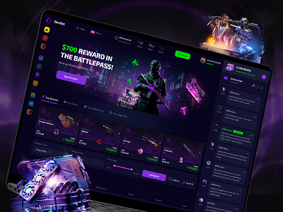 SkinBet - CS2 Skin Betting and Gambling Site app bet betting branding casino cs2 cs2skins design gambling game illustration logo skins ui ux