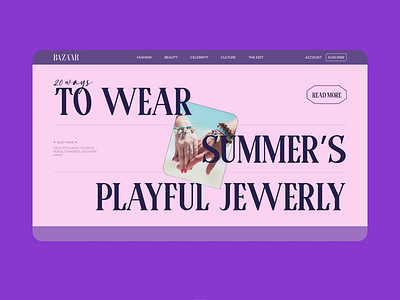 Harper's Bazaar| News website Redesign animation design ui ux web