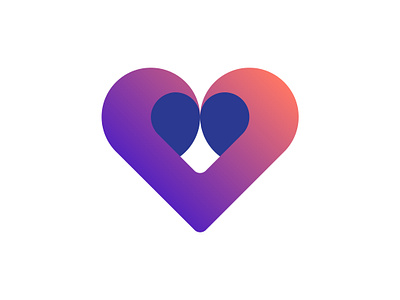 Heart app icon brand identity branding creative dating app dating logo dating site heart love monogram technology