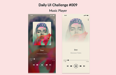 Music Player (Daily UI Challenge #009) app design daily ui dailyui design figma music player music player design ui ui challenge ui design uiux user interface user interface design