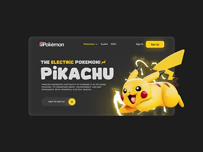 Pokemon UI Design Website design game pokemon ui website