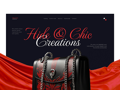 Handcrafted leather accessories website bag handmade luxury red shop