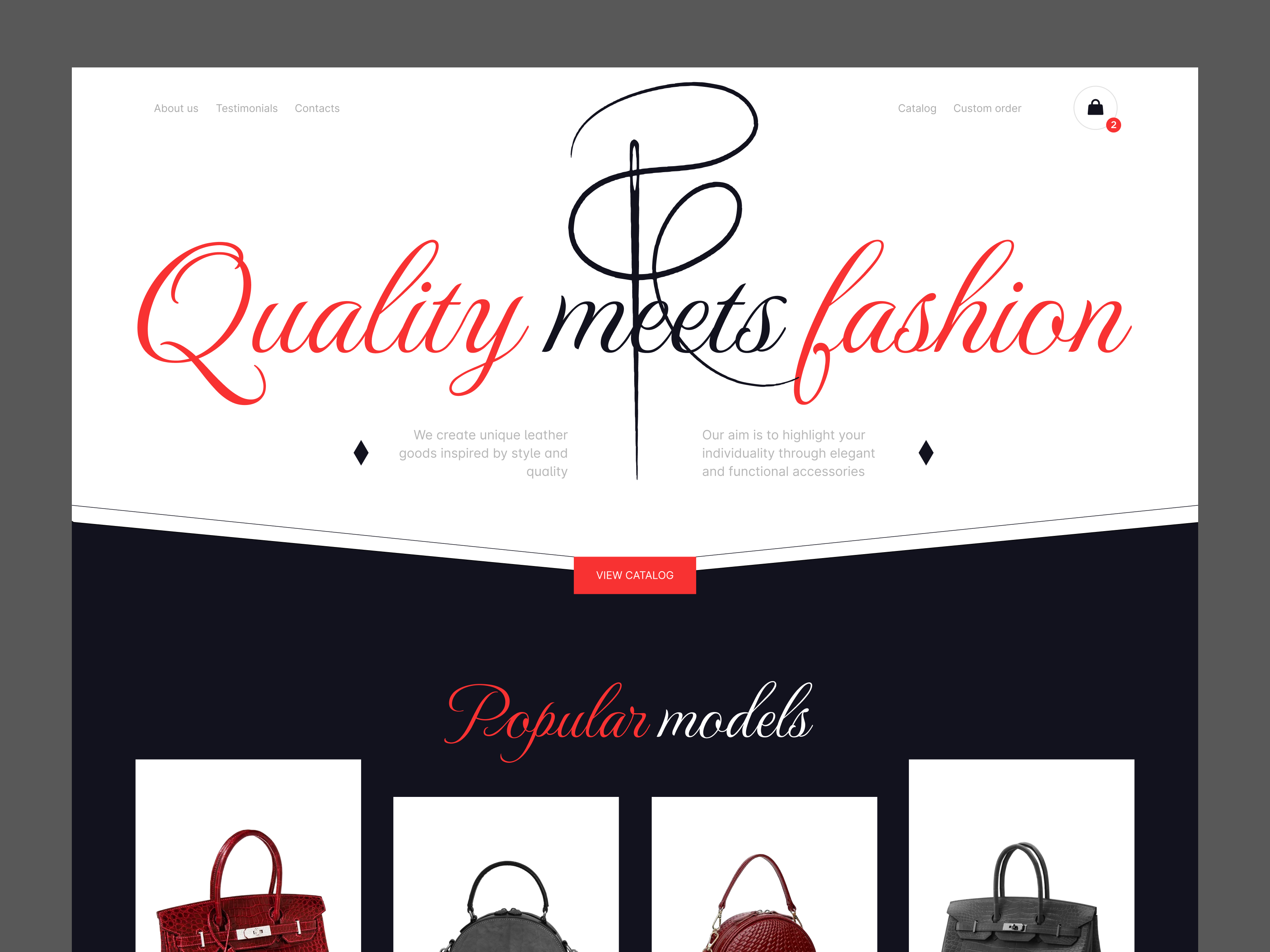 Handcrafted leather accessories website bag handmade luxury red shop